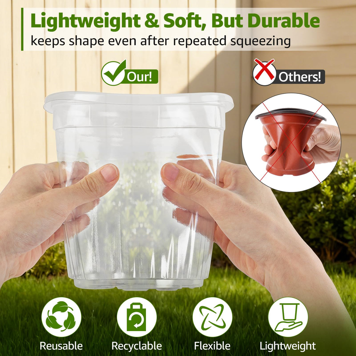 Includes 3.5-inch, 4-inch, and 5-inch pots for versatile seedling to transplanting stages.