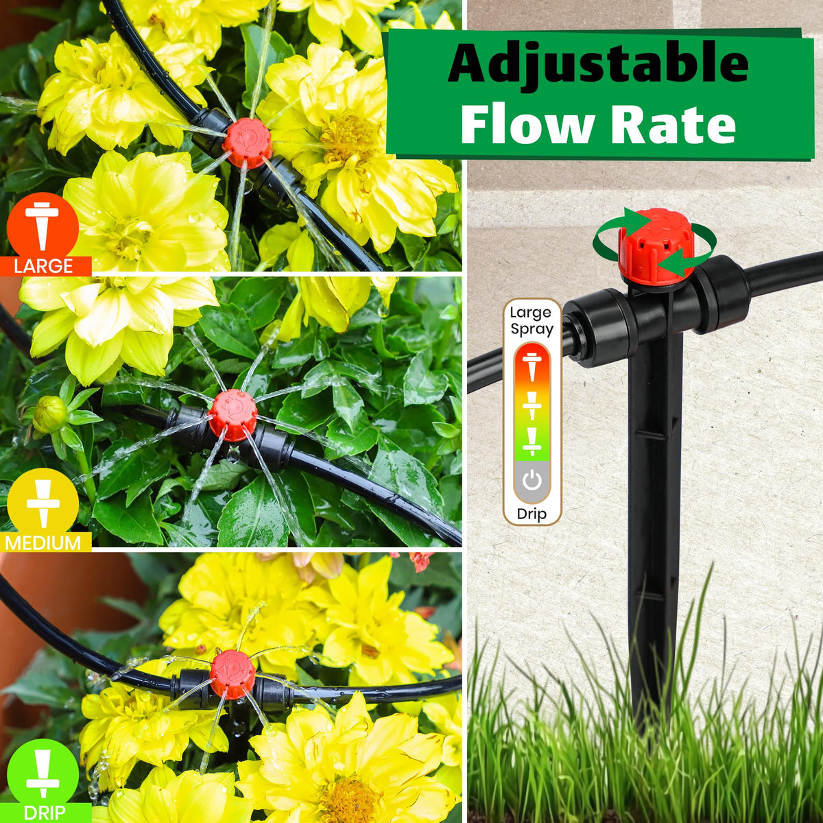 MIXC detachable-head emitter simplifies cleaning and maintenance.