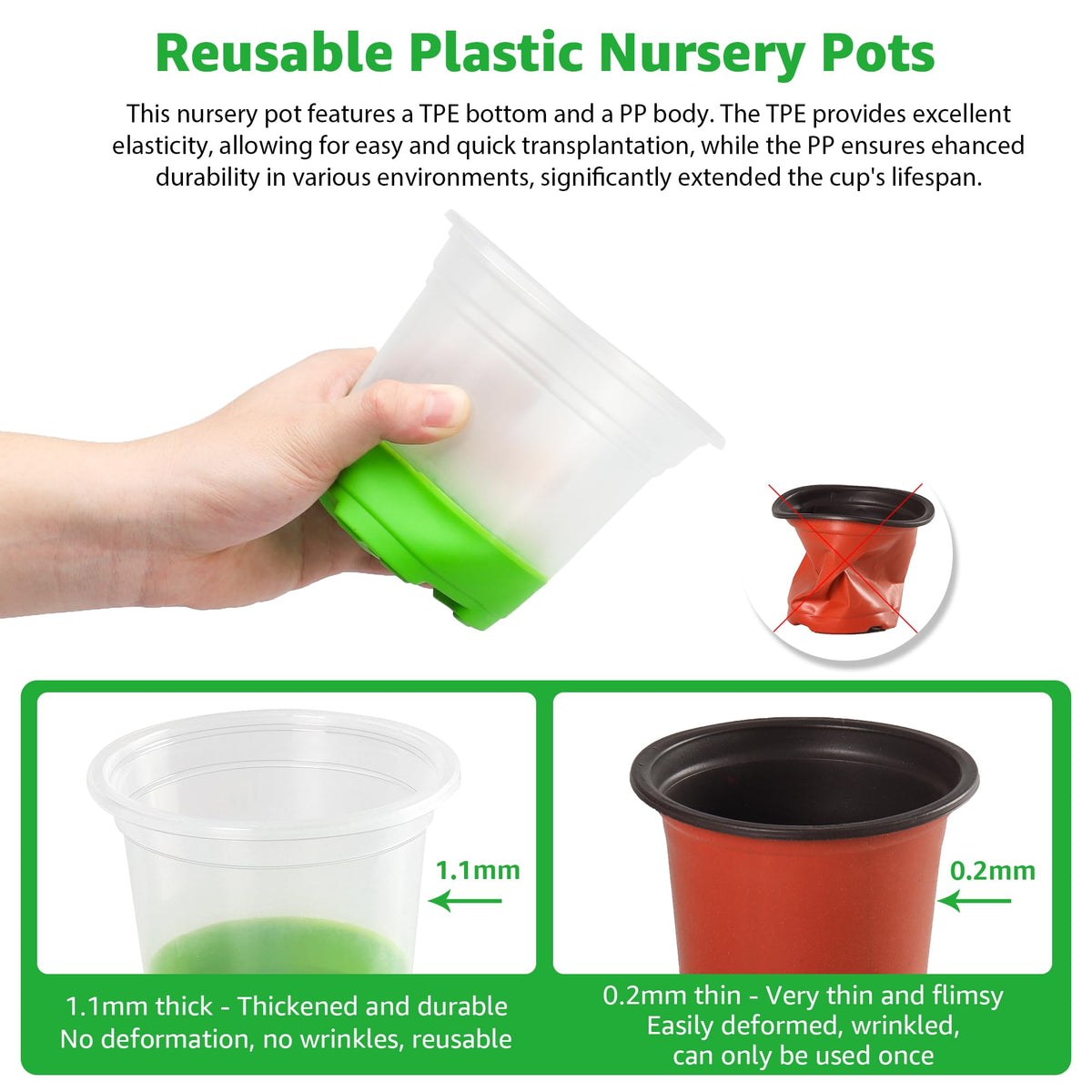 Mixc durable PP material, reusable across seasons for sustainability.