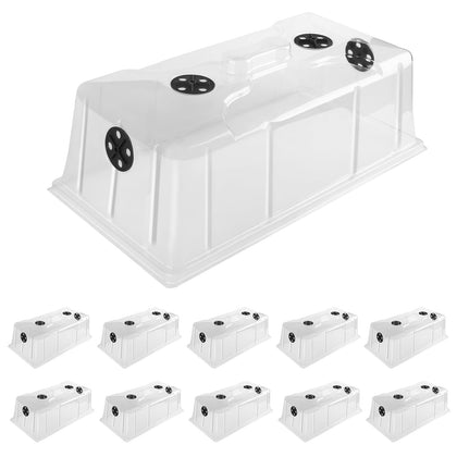 MIXC 7-inch tall humidity dome on a 1020 tray for seedling growth.