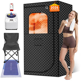 MIXC portable sauna box assembly shows tool-free setup for quick use