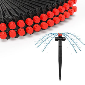 MIXC quick-connect emitter with tool-free installation for efficient watering.