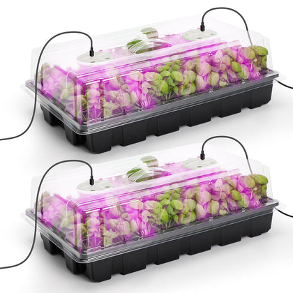 MIXC seed starter tray with lights showing clear trays and bright growth opportunities.