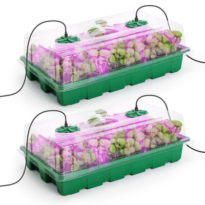 MIXC seed starter tray with built-in lights for faster indoor seed germination.