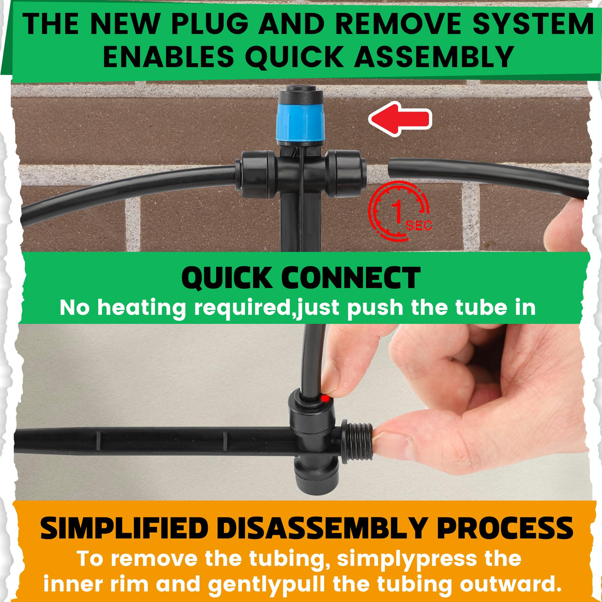 MIXC six-inch stake stabilizes emitter for stable spray coverage