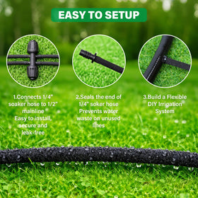 MIXC soaker hose buried under mulch for discreet irrigation