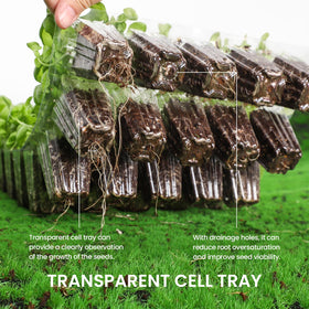 MIXC transparent cell tray lets you monitor roots and moisture at a glance.