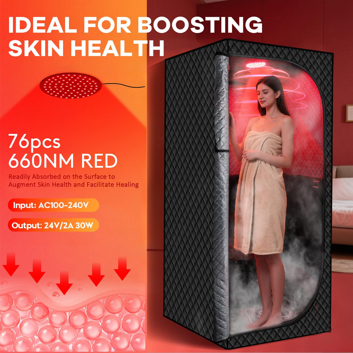 MIXC Upgraded Low EMF Infrared Sauna Box folding chair offers stable support
