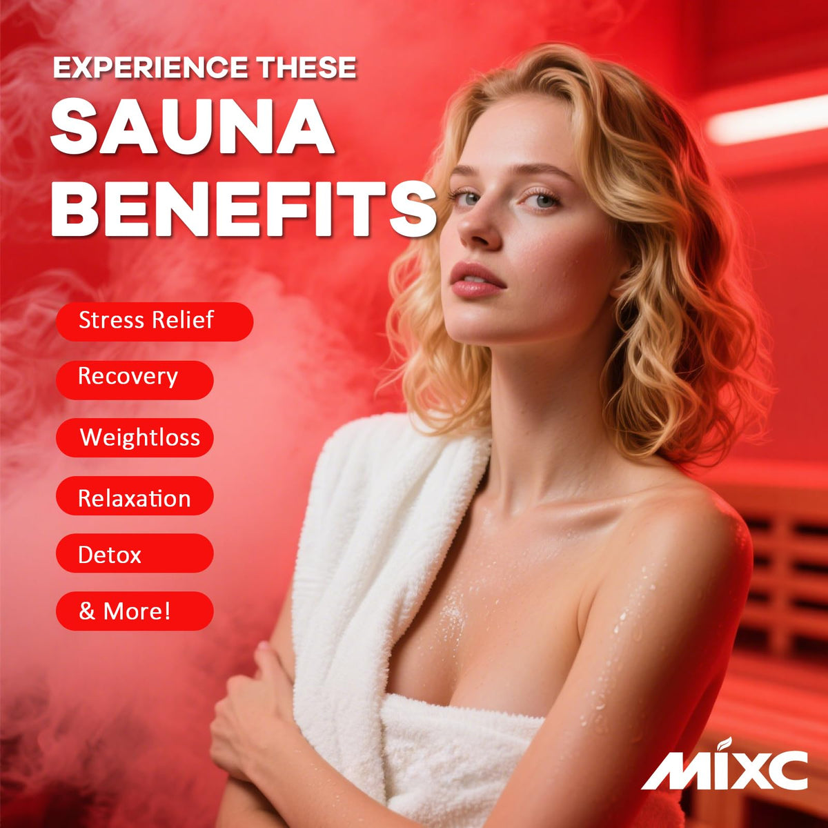 MIXC Upgraded Low EMF Infrared Sauna Box waterproof fabric cleans easily