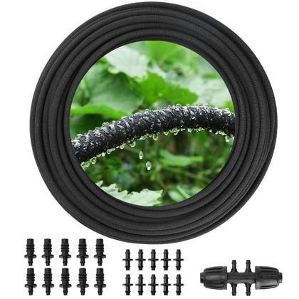 MIXC water-saving soaker hose coiled for easy storage and quick start