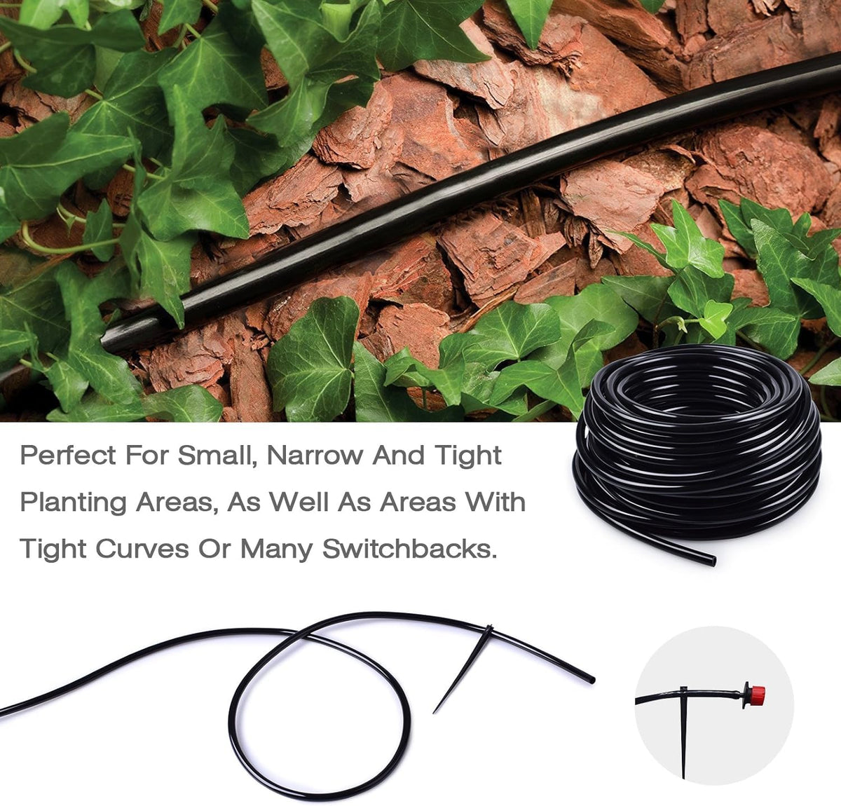 MIXC weather-ready tubing installed outdoors for year-round irrigation.