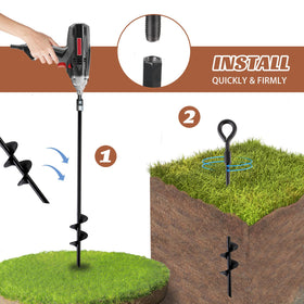 MIXXIDEA ground anchor folding ring closeup shows durable steel for tough outdoor staking.