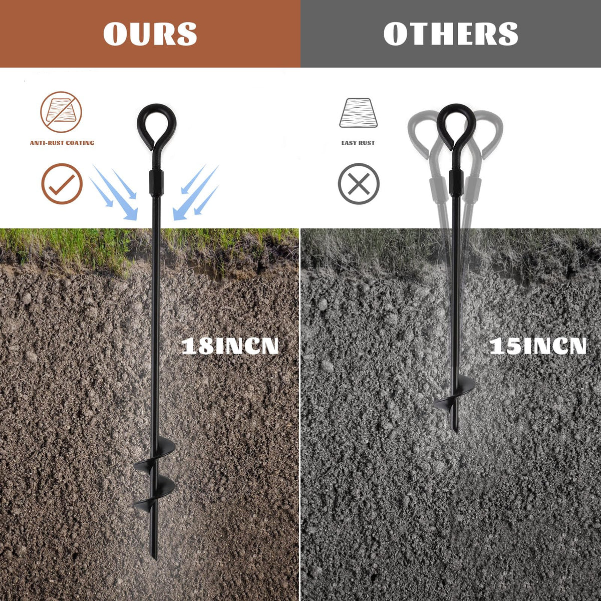 MIXXIDEA ground anchor metal-fence-attachment adds stability for fences and sheds.