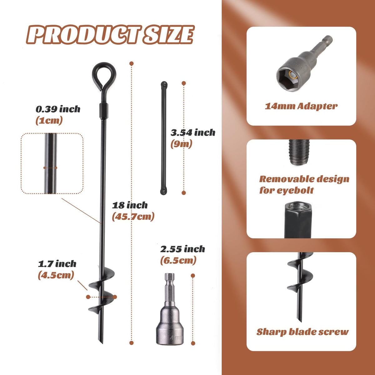 MIXXIDEA ground anchor trampoline-secure supports backyard trampolines in windy weather.
