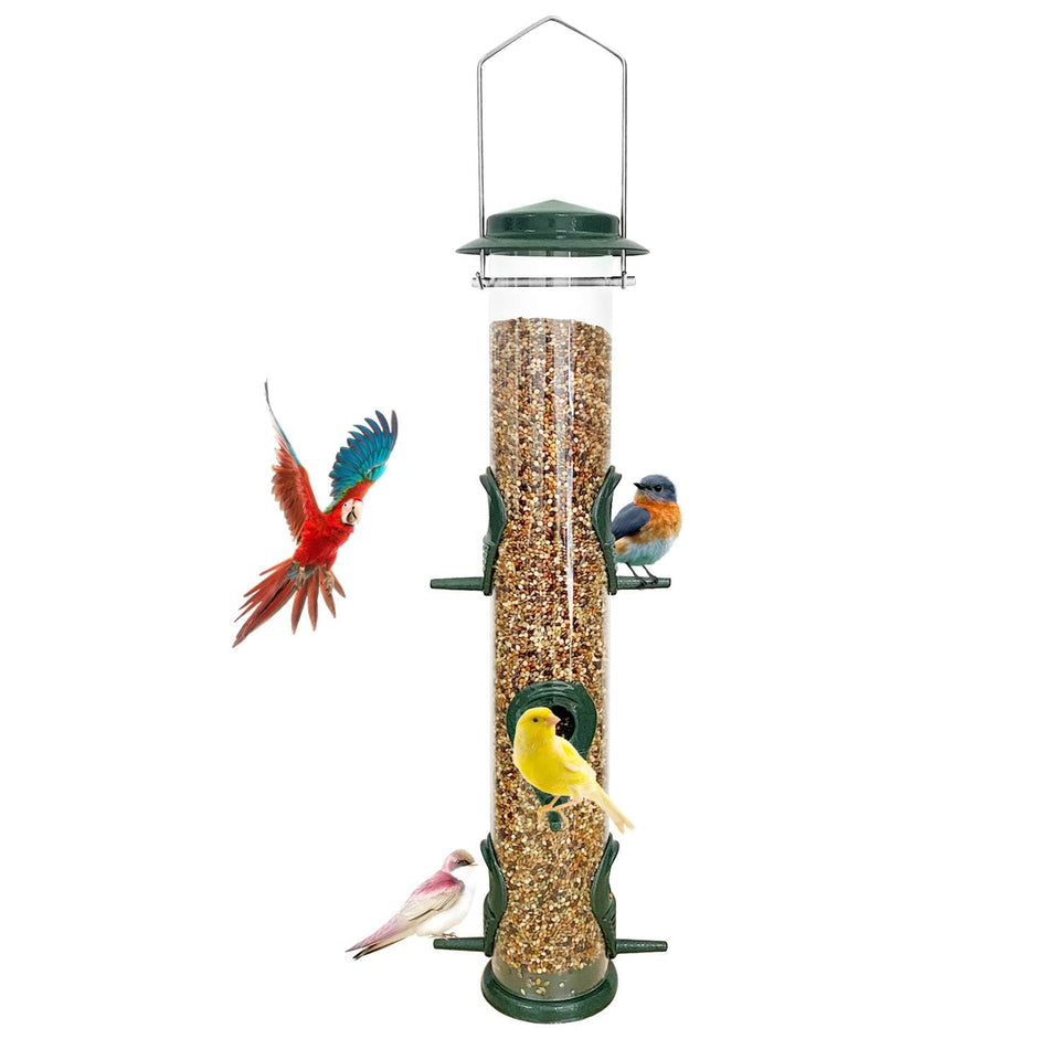 MIXXIDEA 1PK metal bird feeder with six ports for busy backyard feeding