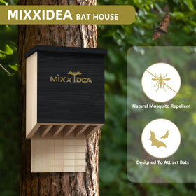 MIXXIDEA cedar wood bat box construction for durable outdoor housing