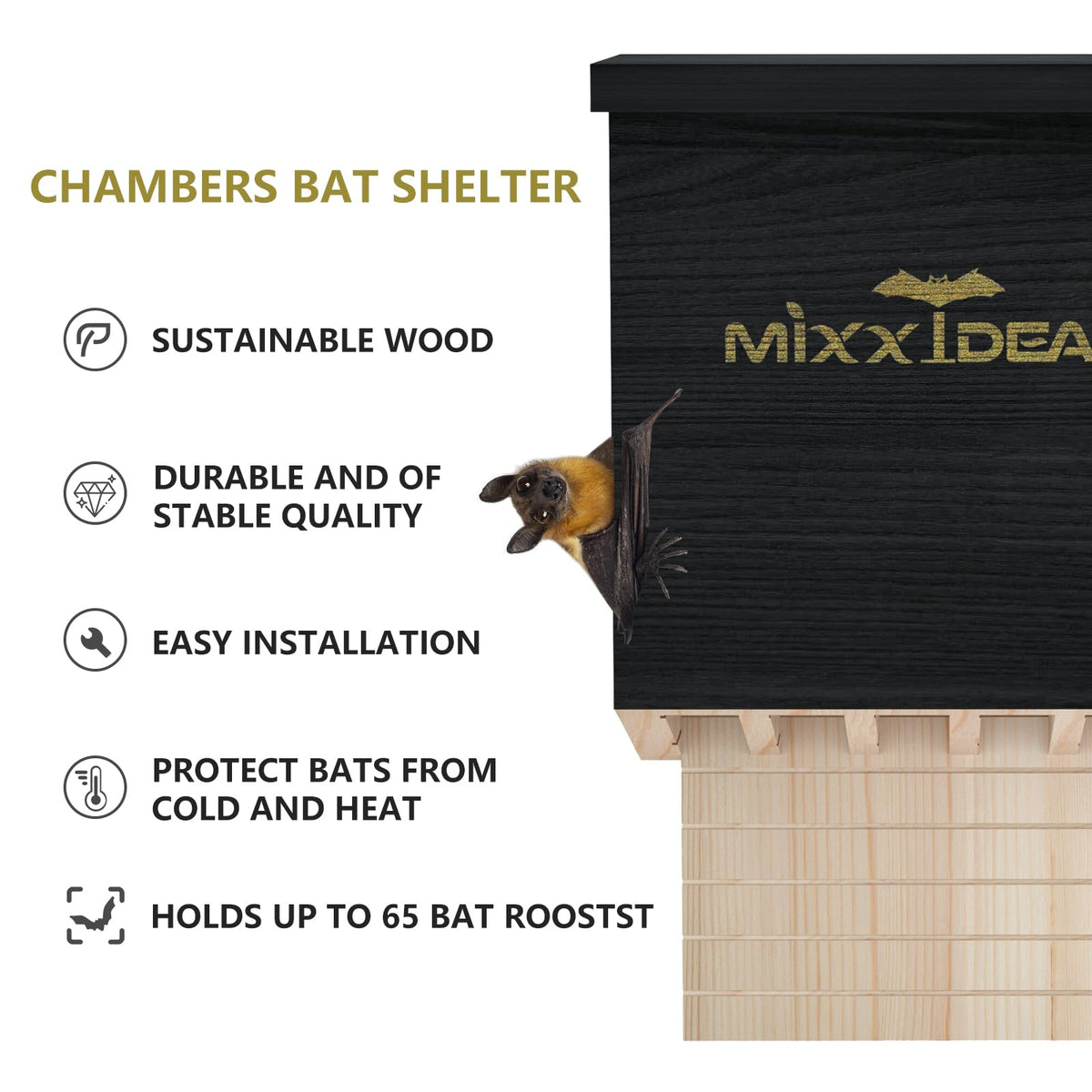 MIXXIDEA weather resistant cedar bat box built to last outdoors