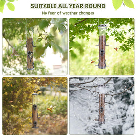 MIXXIDEA six-port design invites finches, sparrows, and cardinals.