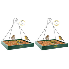MIXXIDEA bird feeder hanging tray with wide feeding area for diverse backyard birds.
