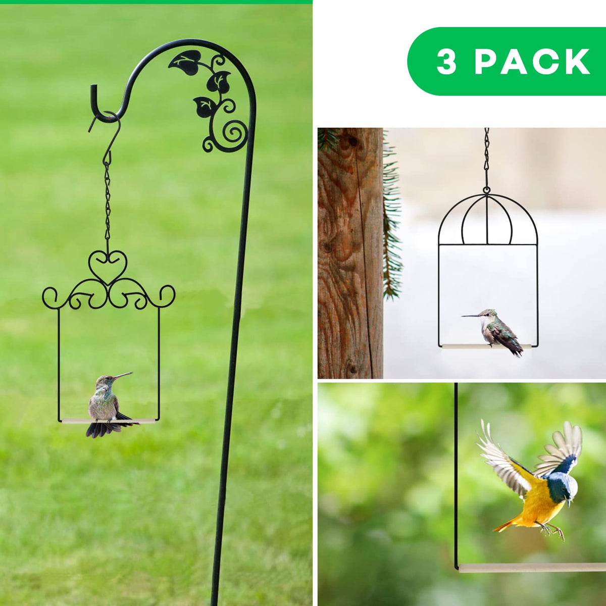 MIXXIDEA three-size dimensions support versatile hanging near feeders