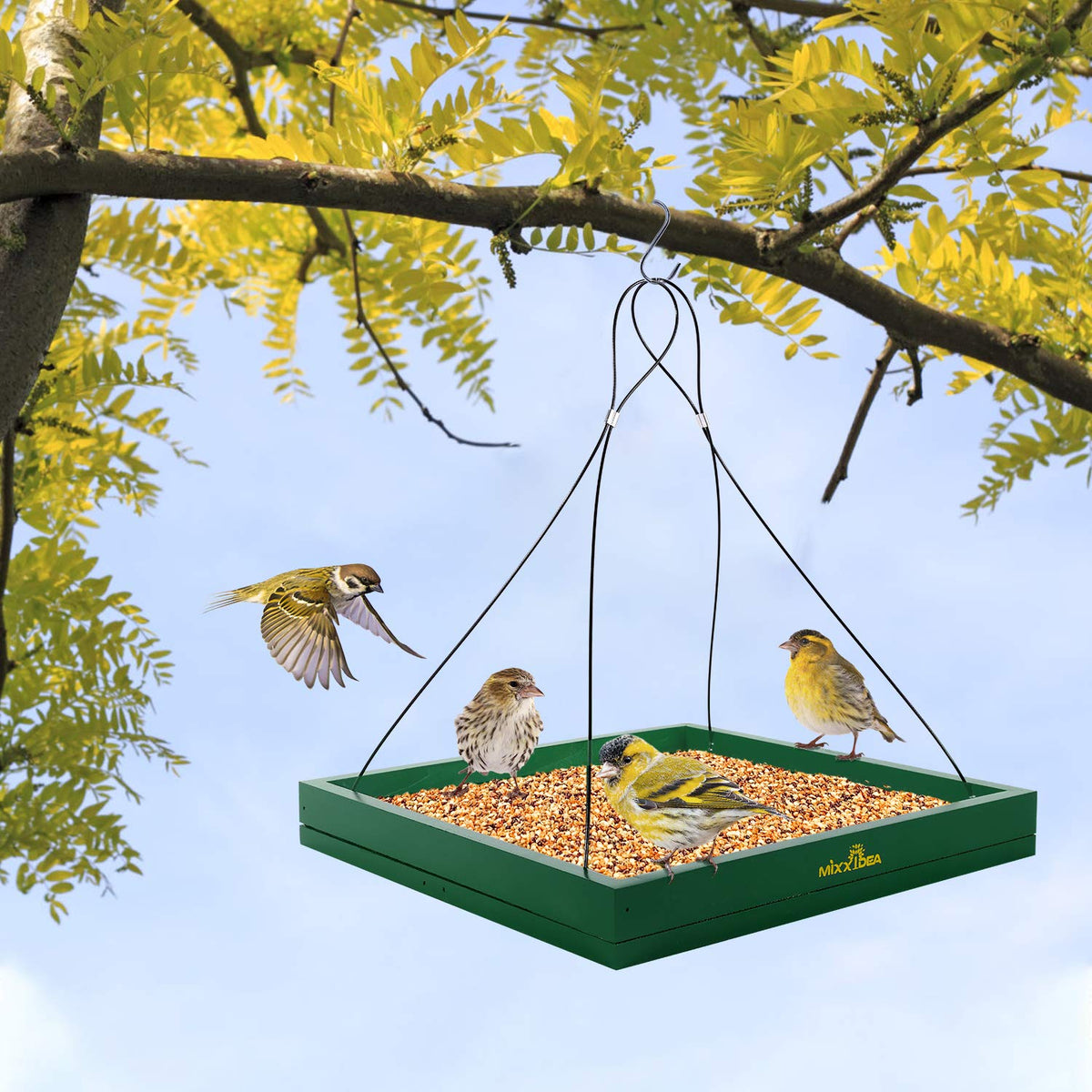 MIXXIDEA easy-refill hummingbird feeder with open pores for simple cleaning.