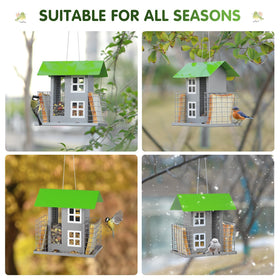 MIXXIDEA garden-friendly green feeder adds birdwatching charm