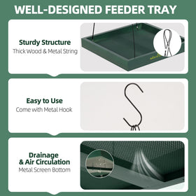 MIXXIDEA green hanging feeder suits gardens and patios with natural wood aesthetic