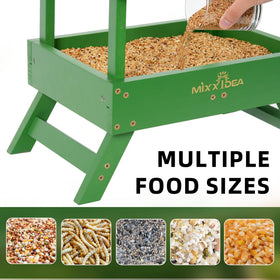 MIXXIDEA gazebo-style ground feeder blends with garden scenery.