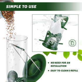 MIXXIDEA hard plastic, weatherproof feeder resists rain and sun.