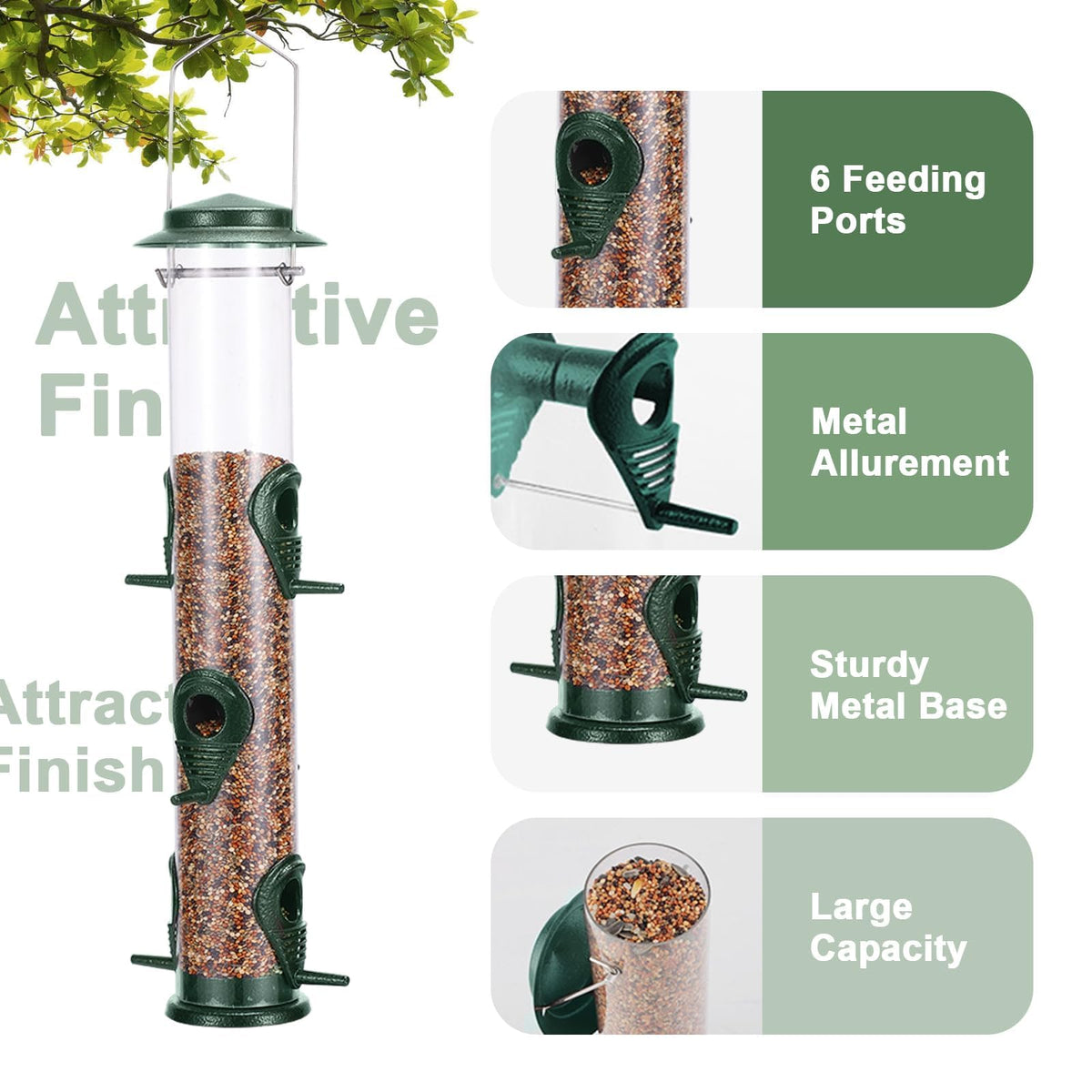 MIXXIDEA hard plastic wild bird feeder for outdoor use