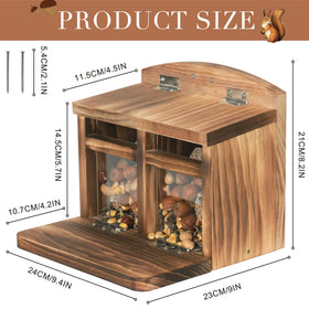 MIXXIDEA large squirrel feeder house roof detail highlights rainproof sloped roof and weather-ready design.