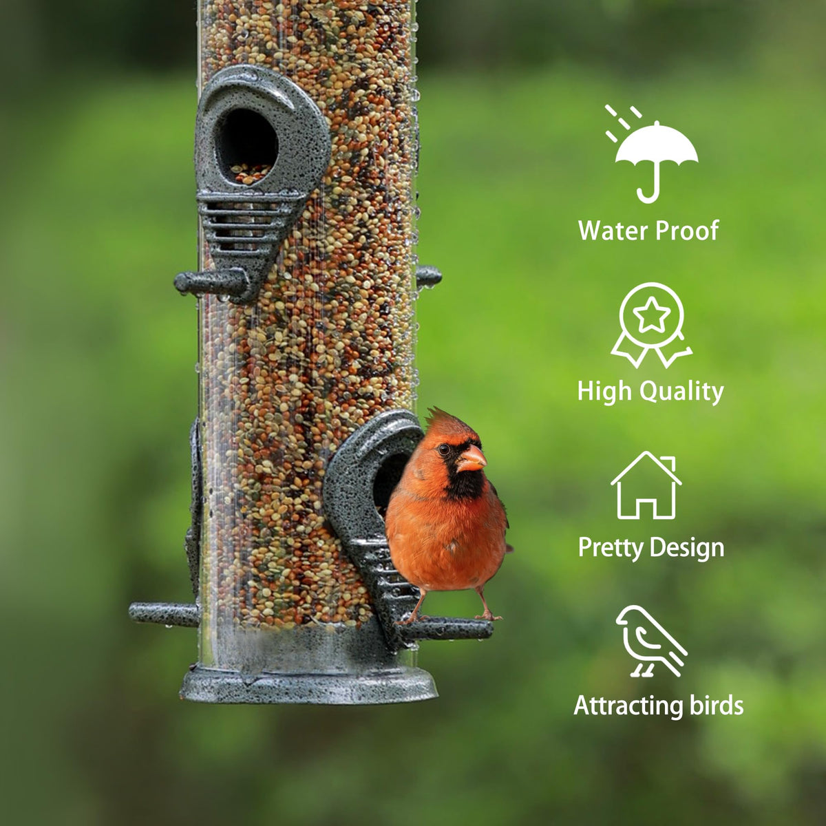 MIXXIDEA outdoor feeder fits garden, patio, or balcony spaces