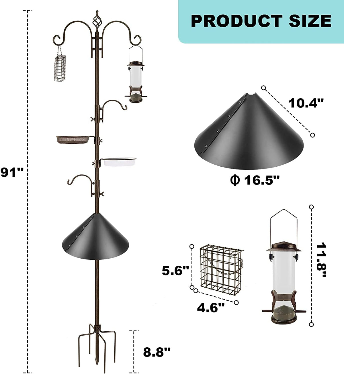 MIXXIDEA snap-fit pole ensures quick, tool-free assembly outdoors.