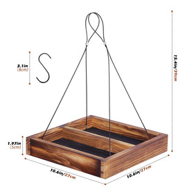 MIXXIDEA seed tray hanging feeder mesh design keeps seeds contained while birds view the area