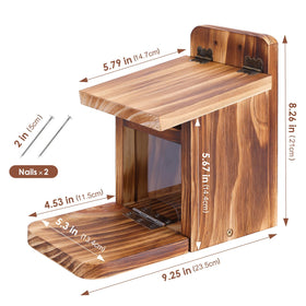 MIXXIDEA Squirrel Feeder Box round-square-design enhances garden aesthetics while feeding.