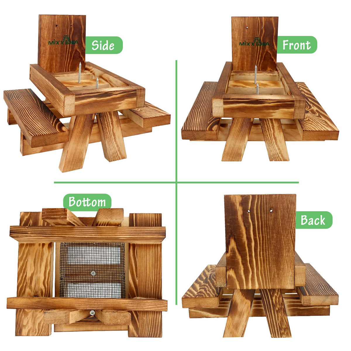 MIXXIDEA Squirrel Feeder easy install supports quick outdoor setup.