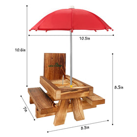 MIXXIDEA Squirrel Feeder iron-mesh bottom helps keep food dry for healthier eating.