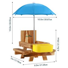 MIXXIDEA Squirrel Feeder Umbrella Rain Shield protects feeding area from showers.