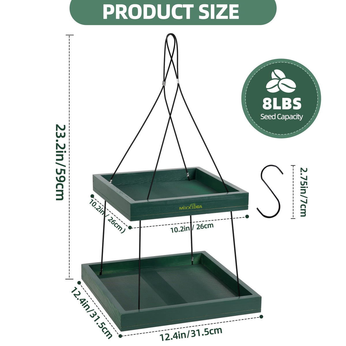 MIXXIDEA wooden seed tray outdoor design provides a sturdy feeding platform for diverse birds
