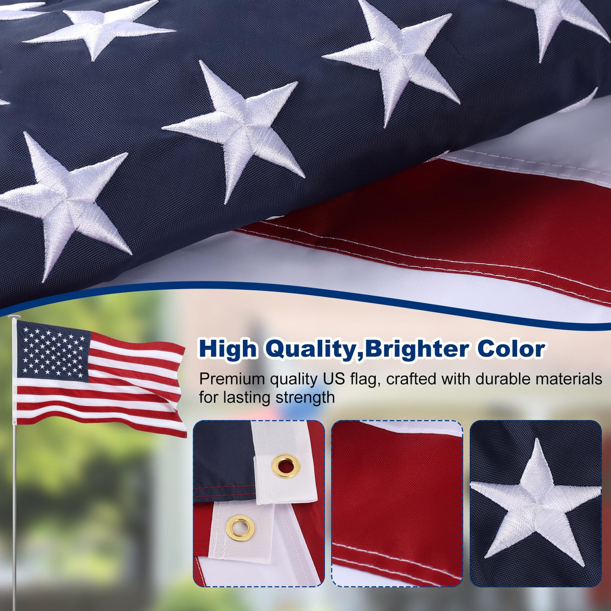 MixOra flag all-weather durability ensures vibrant colors through sun and rain.