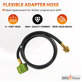 MixRBBQ hose for Weber Q2000 series with brass fittings for secure gas seal