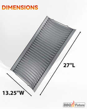 Closeup of MixRBBQ porcelain-coated steel ash pan surface showing durability