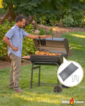 Close-up highlight of rust-resistant porcelain-coated steel in MixRBBQ pan