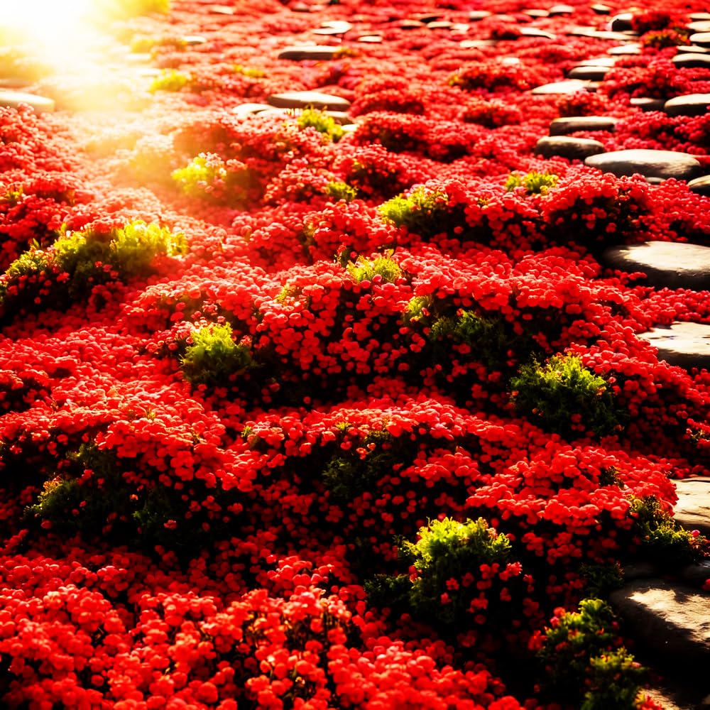 Mixrug creeping thyme flowers carpet with lavender-blue blooms