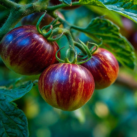 Mixrug Dwarf Cherokee harvest-ready tomatoes on vine invite fresh, garden-to-table enjoyment.