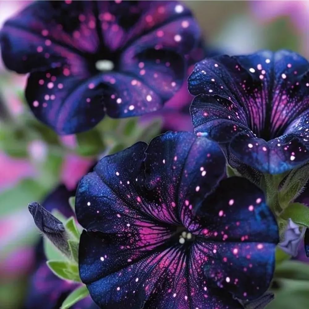 Mixrug dwarf wave petunia seeds shown for compact container and border planting