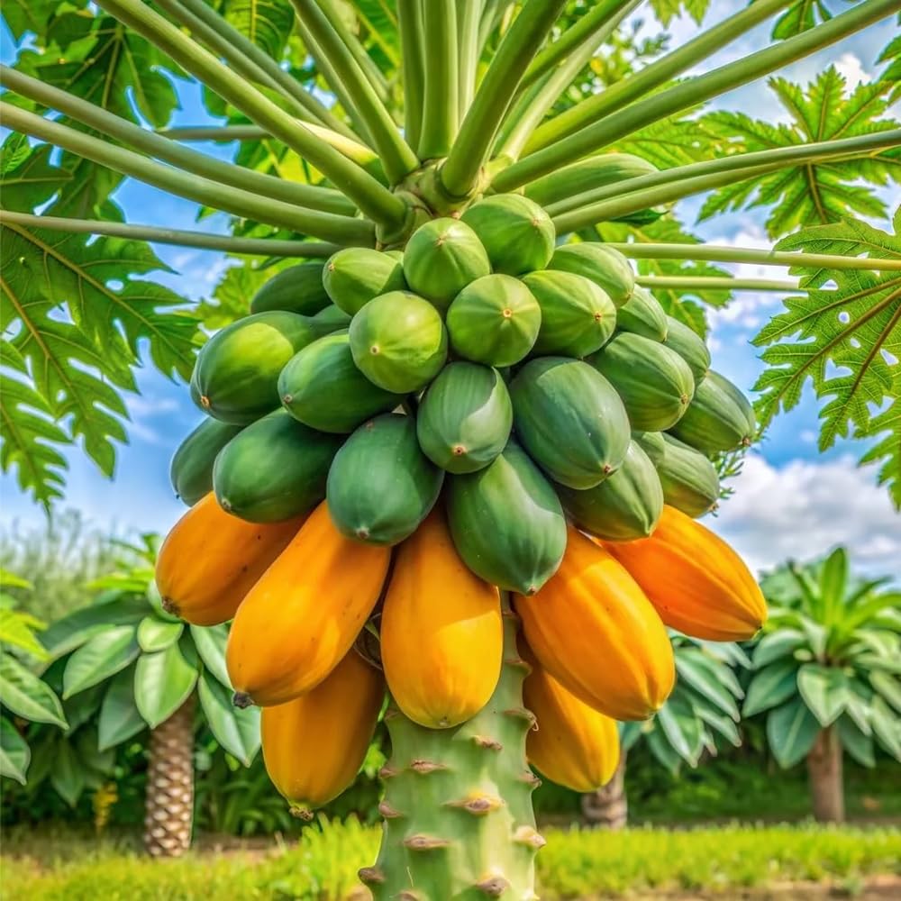 Mixrug papaya seeds being planted in a pot for container growth