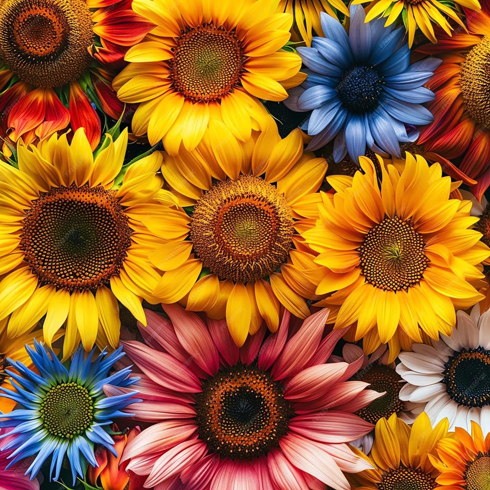 Mixrug Teddy Bear sunflower blooms with tinged petals for vibrant garden focal points