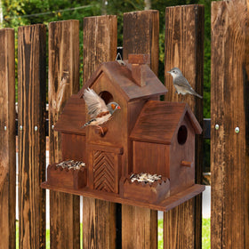 MIXUMON Hanging bird house with rope ready for placement
