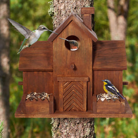 MIXUMON Bird house tree mount back view showing installation options